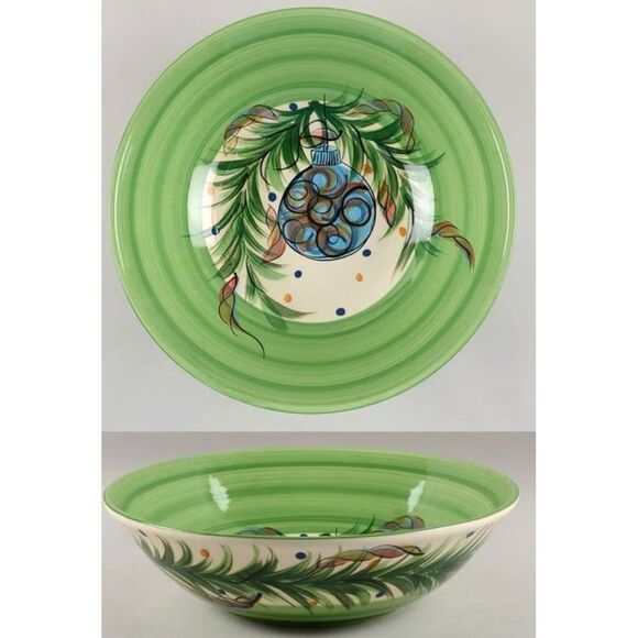 Rare Gail Pittman Yuletide 11" Large Salad Serving Bowl / New - Picture 1 of 3